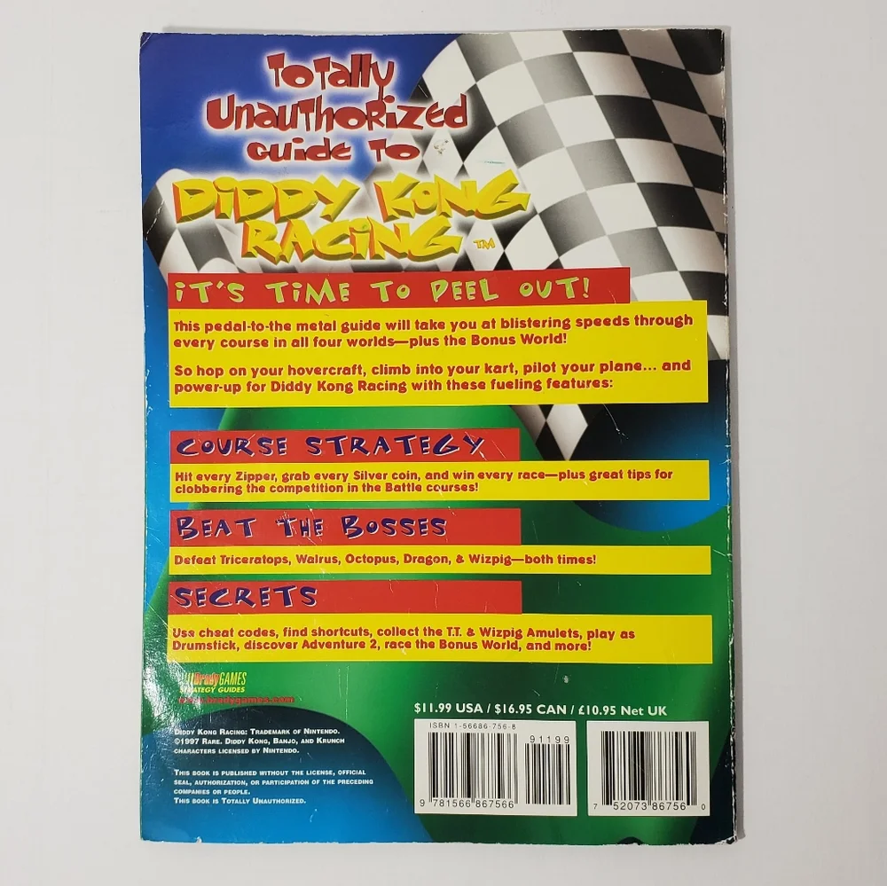 Totally Unauthorized Guide To Diddy Kong Racing - Brady Games - Nintendo 64